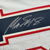 Autographed/Signed Matthew Slater New England White Football Jersey Beckett BAS COA