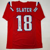 Autographed/Signed Matthew Slater New England Red Football Jersey Beckett BAS COA