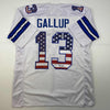 Autographed/Signed Michael Gallup Dallas America's Team White Football Jersey Tristar COA