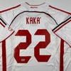 Autographed/Signed Ricardo Kaka AC Milan White Soccer Futbol Jersey Beckett BAS COA