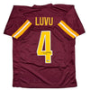 Autographed/Signed Frankie Luvu Washington Burgundy Football Jersey Beckett BAS COA by Hall of Fame Sports Memorabilia