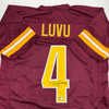 Autographed/Signed Frankie Luvu Washington Burgundy Football Jersey Beckett BAS COA by Hall of Fame Sports Memorabilia