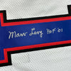Autographed/Signed Coach Marv Levy HOF 01 Buffalo White Football Jersey Beckett BAS COA by Hall of Fame Sports Memorabilia