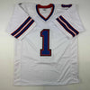 Autographed/Signed Coach Marv Levy HOF 01 Buffalo White Football Jersey Beckett BAS COA by Hall of Fame Sports Memorabilia