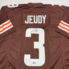Autographed/Signed Jerry Jeudy Cleveland Brown Football Jersey Beckett BAS COA