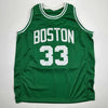 Autographed/Signed Larry Bird Boston Green Basketball Jersey Beckett BAS COA by Hall of Fame Sports Memorabilia