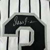Autographed/Signed Ozzie Guillen Chicago Pinstripe Baseball Jersey JSA COA by Hall of Fame Sports Memorabilia