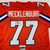 Autographed/Signed Karl Mecklenburg Denver Orange Football Jersey JSA COA