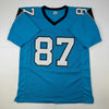 Autographed/Signed Muhsin Muhammad Carolina Blue Football Jersey Beckett BAS COA