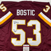 Autographed/Signed Jeff Bostic Washington Burgundy Football Jersey JSA COA