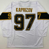 Autographed/Signed Kirill Kaprizov Minnesota White/Gold Hockey Jersey Beckett BAS COA