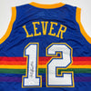 Autographed/Signed Fat Lever Denver Blue Retro Rainbow Basketball Jersey JSA COA