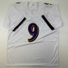 Autographed/Signed Justin Tucker Baltimore White Football Jersey JSA COA