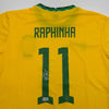Autographed/Signed Raphinha Raphael Belloli Brazil Yellow Soccer Jersey Beckett BAS COA