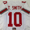 Autographed/Signed Troy Smith Heisman 06 Ohio State White College Football Jersey JSA COA