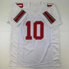 Autographed/Signed Troy Smith Heisman 06 Ohio State White College Football Jersey JSA COA