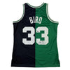 Autographed/Signed Larry Bird Boston Split Basketball Jersey Beckett BAS COA
