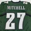 Autographed/Signed Quinyon Mitchell Philadelphia Green Football Jersey JSA COA