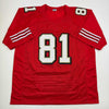 Autographed/Signed Terrell Owens San Francisco Red Stat Football Jersey JSA COA