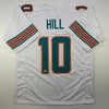 Autographed/Signed Tyreek Hill Miami White Football Jersey Beckett BAS COA by Hall of Fame Sports Memorabilia
