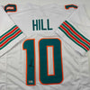 Autographed/Signed Tyreek Hill Miami White Football Jersey Beckett BAS COA by Hall of Fame Sports Memorabilia