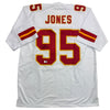Autographed/Signed Chris Jones Kansas City White Football Jersey JSA COA