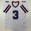 Autographed/Signed Damar Hamlin Buffalo White Football Jersey Beckett BAS COA by Hall of Fame Sports Memorabilia