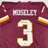 Autographed/Signed Mark Moseley 82 MVP Washington Burgundy Football Jersey Beckett BAS COA