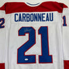 Autographed/Signed Guy Carbonneau Montreal White Hockey Jersey JSA COA by Hall of Fame Sports Memorabilia