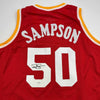 Autographed/Signed Ralph Sampson Houston Red Basketball Jersey JSA COA by Hall of Fame Sports Memorabilia