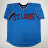 Autographed/Signed Ted Simmons St. Louis Blue Baseball Jersey JSA COA by Hall of Fame Sports Memorabilia