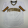 Autographed/Signed John Candelaria Pittsburgh White Baseball Jersey JSA COA by Hall of Fame Sports Memorabilia