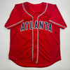 Autographed/Signed John Smoltz Atlanta Red Baseball Jersey Beckett BAS COA