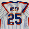 Autographed/Signed Danny Heep 86 WS Champs New York Pinstripe Baseball Jersey JSA COA by Hall of Fame Sports Memorabilia