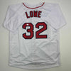 Autographed/Signed Derek Lowe Boston White Baseball Jersey Beckett BAS COA by Hall of Fame Sports Memorabilia