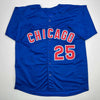 Autographed/Signed Derrek Lee Chicago Blue Baseball Jersey Beckett BAS COA by Hall of Fame Sports Memorabilia