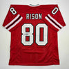 Autographed/Signed Andre Rison Atlanta Red Football Jersey Beckett BAS COA by Hall of Fame Sports Memorabilia