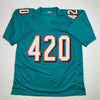 Autographed/Signed Ricky Williams Smoke Weed Everyday Puff Puff Run #420 Inscribed Miami Teal Football Jersey Beckett BAS COA by Hall of Fame Sports Memorabilia