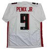 Autographed/Signed Michael Penix Jr. Atlanta White Football Jersey Beckett BAS COA by Hall of Fame Sports Memorabilia