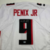 Autographed/Signed Michael Penix Jr. Atlanta White Football Jersey Beckett BAS COA by Hall of Fame Sports Memorabilia
