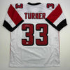 Autographed/Signed Michael Turner Atlanta White Football Jersey Beckett BAS COA by Hall of Fame Sports Memorabilia