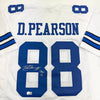 Autographed/Signed Drew Pearson HOF 21 Dallas White Football Jersey Beckett BAS COA by Hall of Fame Sports Memorabilia