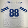 Autographed/Signed Drew Pearson HOF 21 Dallas White Football Jersey Beckett BAS COA by Hall of Fame Sports Memorabilia