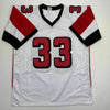 Autographed/Signed Michael Turner Atlanta White Football Jersey Beckett BAS COA by Hall of Fame Sports Memorabilia