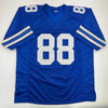 Autographed/Signed Drew Pearson HOF 21 Dallas Blue Football Jersey Beckett BAS COA by Hall of Fame Sports Memorabilia