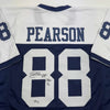 Autographed/Signed Drew Pearson HOF 21 Dallas Thanksgiving Football Jersey Beckett BAS COA by Hall of Fame Sports Memorabilia