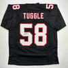 Autographed/Signed Jessie Tuggle Atlanta Black Football Jersey JSA COA by Hall of Fame Sports Memorabilia