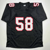 Autographed/Signed Jessie Tuggle Atlanta Black Football Jersey JSA COA by Hall of Fame Sports Memorabilia