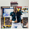 Framed Autographed/Signed Jalen Hurts Philadelphia Eagles 8x10 Football Photo JSA COA #6