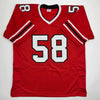 Autographed/Signed Jessie Tuggle Atlanta Red Football Jersey JSA COA by Hall of Fame Sports Memorabilia